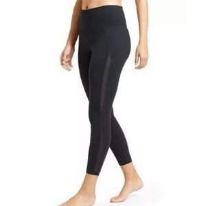 Athleta Chaturanga Black Mesh Leggings XS